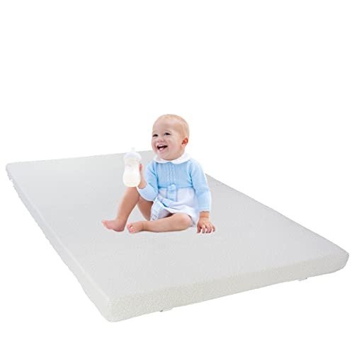 LuxyFluff 2-Inch Gel-Infused Memory Foam Crib Mattress Topper