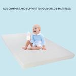 LuxyFluff 2-Inch Gel-Infused Memory Foam Crib Mattress Topper with Ventilated Removable Washable Bamboo Cooling Cover and Corner Straps – 52" x 27" x 2"