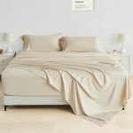 GOKOTTA Split King Sheets Set 5 Pieces, 100% Tanboocel® Rayon Derived from Bamboo Sheets Split King Size, Soft Breathable Sheets, 16" Deep Pocket Sheets with Elastic Corner Straps, Moisture Wicking