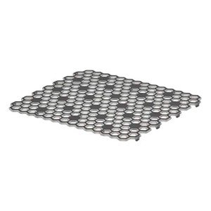 Spectrum Diversified Hexa Raised Feet Quick-Drying, Heavy-Duty Protector with Non-Slip Surface, Small Mat for Dual Sinks, 10.5" x 12", Gray