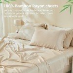 GOKOTTA Split King Sheets Set 5 Pieces, 100% Tanboocel® Rayon Derived from Bamboo Sheets Split King Size, Soft Breathable Sheets, 16" Deep Pocket Sheets with Elastic Corner Straps, Moisture Wicking