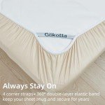 GOKOTTA Split King Sheets Set 5 Pieces, 100% Tanboocel® Rayon Derived from Bamboo Sheets Split King Size, Soft Breathable Sheets, 16" Deep Pocket Sheets with Elastic Corner Straps, Moisture Wicking