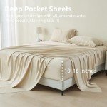 GOKOTTA Split King Sheets Set 5 Pieces, 100% Tanboocel® Rayon Derived from Bamboo Sheets Split King Size, Soft Breathable Sheets, 16" Deep Pocket Sheets with Elastic Corner Straps, Moisture Wicking