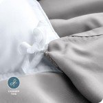 Bare Home Bedding Duvet Cover Queen Size - Premium 1800 Super Soft Collection - Lightweight, Cooling - Soft Breathable Bedding Duvet Cover (Queen, Light Grey)