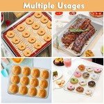 P&P CHEF Baking Oven Sheet Pan with Rack & Mat for Cookie, Stainless Steel Oven Sheet Tray Cooling Rack and Silicone Mat for Baking & Roasting, Dishwasher Safe & Healthy, 3Pcs - 12.5 Inch
