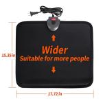 Hodeamy Heated Floor Mat Under Desk for Foot Warmer - Wider 110V Adjustable Temperature Electric Heating Pad - Carbon Crystal & Energy Saving Feet Warmers for Office,Home (Black)