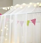 Mengersi House Bed Canopy Bed Curtains with Lights,Montessori Floor Bed Canopy for Girls Boys,Four Poster Bed Curtains House Bed Decoration (Twin/Twin XL, White)