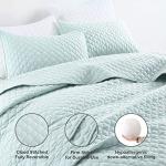 HORIMOTE HOME Quilt Queen Size Aqua Blue, Lightweight Quilt for Summer Ultra-Soft Microfiber Modern Style Quilted Clouds Pattern Bedspread Quit Set 3 Pieces(1 Quilt and 2 Pillow Shams)