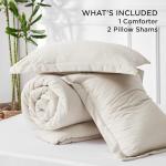 Bedsure King Size Comforter Set - Beige Soft Bedding for All Seasons, Cationic Dyed Bed Set, 3 Pieces, 1 King Size Comforter (104"x90") and 2 Pillow Shams (20"x36"+2")