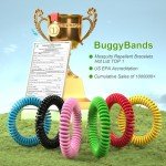 BuggyBands 48 Pack Mosquito Repellent Bracelets, Individually Wrapped, DEET Free, Natural and Waterproof Bands