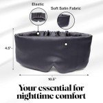 Kitsch Satin Sleep Mask - Eye Mask for Sleep, Softer Than Silk Satin Sleeping Mask Blindfold and Sleep Masks for Women and Men, Eye Care Travel Essentials - Charcoal Black