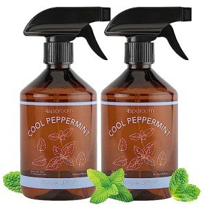 SpaRoom Cool Peppermint Linen Spray 2-Pack – Dual Bottle Essential Oil Mist for Bedding, Fabrics, and Rooms, Minty Refreshment for Sleep and Relaxation – 2 x 16.9 oz