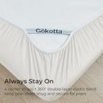 GOKOTTA Queen Size Bed Sheets 4 Piece Set, 100% Rayon Derived from Bamboo, Cooling for Hot Sleepers-Luxury Breathable Soft Sheets, Deep Pocket 16" Fitted Sheet with Elastic Corner Straps, Cream White