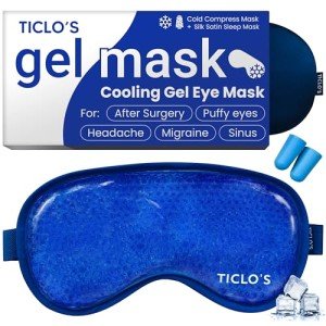 Cooling Eye Mask | Gel Eye Mask For Migraines, Dry Eyes, Puffiness, Dark Circles| Reusable Cold Eye Mask| Eye Ice Pack After Surgery| Bead Ice Face Cold Therapy Compress Sinus |Headaches|Sleep Mask