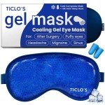 Cooling Eye Mask | Gel Eye Mask For Migraines, Dry Eyes, Puffiness, Dark Circles| Reusable Cold Eye Mask| Eye Ice Pack After Surgery| Bead Ice Face Cold Therapy Compress Sinus |Headaches|Sleep Mask