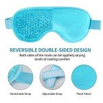 2PCS Reusable Hot Cold Therapy Eye Mask for Puffiness, Dark Circles, Eye Bags, Dry Eyes, Headaches, Migraines, Stress Relief - Cooling and Compress Gel Mask (Blue)