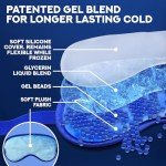 Cooling Eye Mask | Gel Eye Mask For Migraines, Dry Eyes, Puffiness, Dark Circles| Reusable Cold Eye Mask| Eye Ice Pack After Surgery| Bead Ice Face Cold Therapy Compress Sinus |Headaches|Sleep Mask