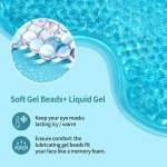 2PCS Reusable Hot Cold Therapy Eye Mask for Puffiness, Dark Circles, Eye Bags, Dry Eyes, Headaches, Migraines, Stress Relief - Cooling and Compress Gel Mask (Blue)