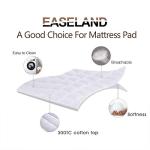 EASELAND Queen Size Mattress Pad Pillow Top Mattress Cover Quilted Fitted Mattress Protector Cotton Top Stretches up 8-21" Deep Pocket Cooling Mattress Topper (60x80 inch, White)