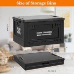 TOEEBR Collapsible Storage Bins with Lids, Portable Foldable Box with 2 Side Doors, Organizing Stackable Storage Cases Large Heavy Duty Utility Crates for Camp Fishing Car RV Office (Large-30L)