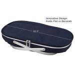 Picnic at Ascot Patented Collapsible Insulated Picnic Basket Equipped with Service For 4- Designed and Assembled in USA