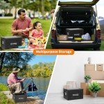 TOEEBR Collapsible Storage Bins with Lids, Portable Foldable Box with 2 Side Doors, Organizing Stackable Storage Cases Large Heavy Duty Utility Crates for Camp Fishing Car RV Office (Large-30L)