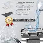 KEFOMOL Insulated Picnic Basket,Leak-Proof Collapsible Cooler Bag,26L Grocery Basket with Lid,2 Sturdy Handles,Storage Basket for Picnic,Food Delivery,Take Outs,Market Shopping,Travel (Gray)