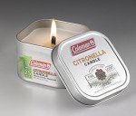 Coleman Pine Scented Citronella Candle with Wooden Crackle Wick - 6 oz Tin
