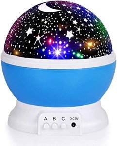 RICTLY Night Light for Kids, Nebula Star Projector Kids Night Light 360 Degree Rotation - 4 LED Bulbs 12 Light Color Changing with USB Cable, Romantic Gifts for Men Women Children
