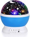 RICTLY Night Light for Kids, Nebula Star Projector Kids Night Light 360 Degree Rotation - 4 LED Bulbs 12 Light Color Changing with USB Cable, Romantic Gifts for Men Women Children