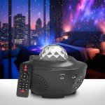 LED Star Projector Night Light with Ocean Wave & Starlight Effects– Premium Planetarium Projector with Built-in Speaker, USB Port & Sound-Activated Mode – Galaxy Light for Relaxation & Kids Room