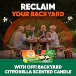 OFF! Backyard Citronella Scented Candle, Ambiance Enhancing Centerpiece, Burns for up to 25 Hours, 8 oz (Pack of 2)