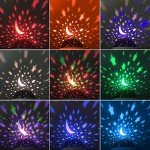 RICTLY Night Light for Kids, Nebula Star Projector Kids Night Light 360 Degree Rotation - 4 LED Bulbs 12 Light Color Changing with USB Cable, Romantic Gifts for Men Women Children
