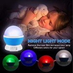 RICTLY Night Light for Kids, Nebula Star Projector Kids Night Light 360 Degree Rotation - 4 LED Bulbs 12 Light Color Changing with USB Cable, Romantic Gifts for Men Women Children