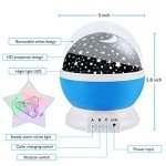 RICTLY Night Light for Kids, Nebula Star Projector Kids Night Light 360 Degree Rotation - 4 LED Bulbs 12 Light Color Changing with USB Cable, Romantic Gifts for Men Women Children