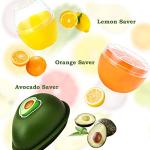 HMIEPRS 6 PCS Fruit and Vegetable Storage Containers, Reusable Storage Keeper, Lemon Orange Avocado Onion Garlic Tomato Shaped Saver Holder for Fridge, Refrigerator Crisper for Fruit and Vegetable