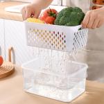 3 PCS Fruit Storage Containers for Fridge Food Storage Container Set with Removable Strainer, Lid with Strainer, Fruit & Vegetable Crisper, BPA-Free Plastic Produce Crisper for Long-Term Freshness