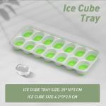 ChefAide Ice Cube Tray with Lid, 2 Packs 28 Cubes Durable Stackable Ice Cube Trays for Freezer with Removable Lids, Easy-Release Plastic & Silicone Ice Tray for Cocktail, Coffee
