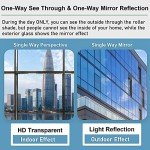 LXLA One-Way Mirror Roller Shade with Suction Cups, Punch-Free Single Way See-Through Clear Sun Blocking Reflective Insulation Curtain, Window (Size : 43×150cm/17×59in)