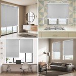 RED GRAPES Roller Shades for Indoor Windows,100% Blackout,UV Protection Fabric,Thermal Insulated,Corded Window Shades Pull Down Roll Shade for Home Bedroom Easy to Install(23" W x 72" H, Grey)