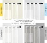 NICETOWN White Sheer Linen Curtains for Living Room 84 inch Length 2 Panels Set, Grommet Semitransparent Balance Privacy & Light Vertical Flax Sheer Drapes for Bedroom, W52 x L84