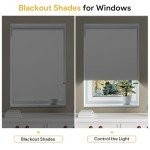 Sunfree Blackout Roller Shades Window Shades Cordless Blackout Window Blinds with Thermal Insulated for Bedroom,Office,46" W x 72" H,White