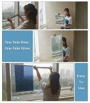 LXLA One-Way Mirror Roller Shade with Suction Cups, Punch-Free Single Way See-Through Clear Sun Blocking Reflective Insulation Curtain, Window (Size : 43×150cm/17×59in)