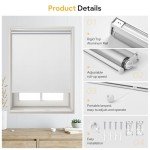 Sunfree Blackout Roller Shades Window Shades Cordless Blackout Window Blinds with Thermal Insulated for Bedroom,Office,46" W x 72" H,White