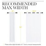 NICETOWN 100% Blackout Window Curtain Panels, Cold and Full Light Blocking Drapes with Black Liner for Nursery, 84 inches Drop Thermal Insulated Draperies (White, 2 Pieces, 52 Wide Each Panel)