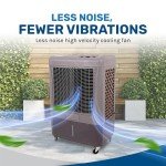 Hessaire MC37M Portable Evaporative Cooling Fan, Indoor/Outdoor High Temp Low Humidity Environments, 3100 CFM, 950 sq. ft., 3-Speed Fan, 59 dB, Gray