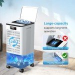 Feculs Portable Air Conditioners No Windows Needed, 3-IN-1 Swamp Cooler, Evaporative Air Cooler, 4 Modes & 3 Speeds, 2-Gal Water Tank for Long Cooling, Max 20 FT/S Remote Control, 12 Hours Timer