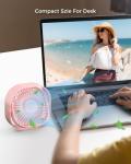 RJVW 4 Inch Small USB Desk Fan, 3-Speed Portable & 360°Rotatable Mini Cooling Fan, USB-Powered Desktop Fan for Home Office Bedroom Dorm Indoor Outdoor Summer Gift
