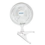 Hurricane Classic 6 Inch Clip Fan, 2 Speed Portable Desk Table Fan with Tilt, White