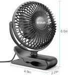 BESKAR Small Clip on Fan, 3 Speeds USB Fans with Strong Airflow, Clip & Desk Fans USB Plug in with Sturdy Clamp - Ultra Quiet operation for Office Dorm Bedroom Stroller